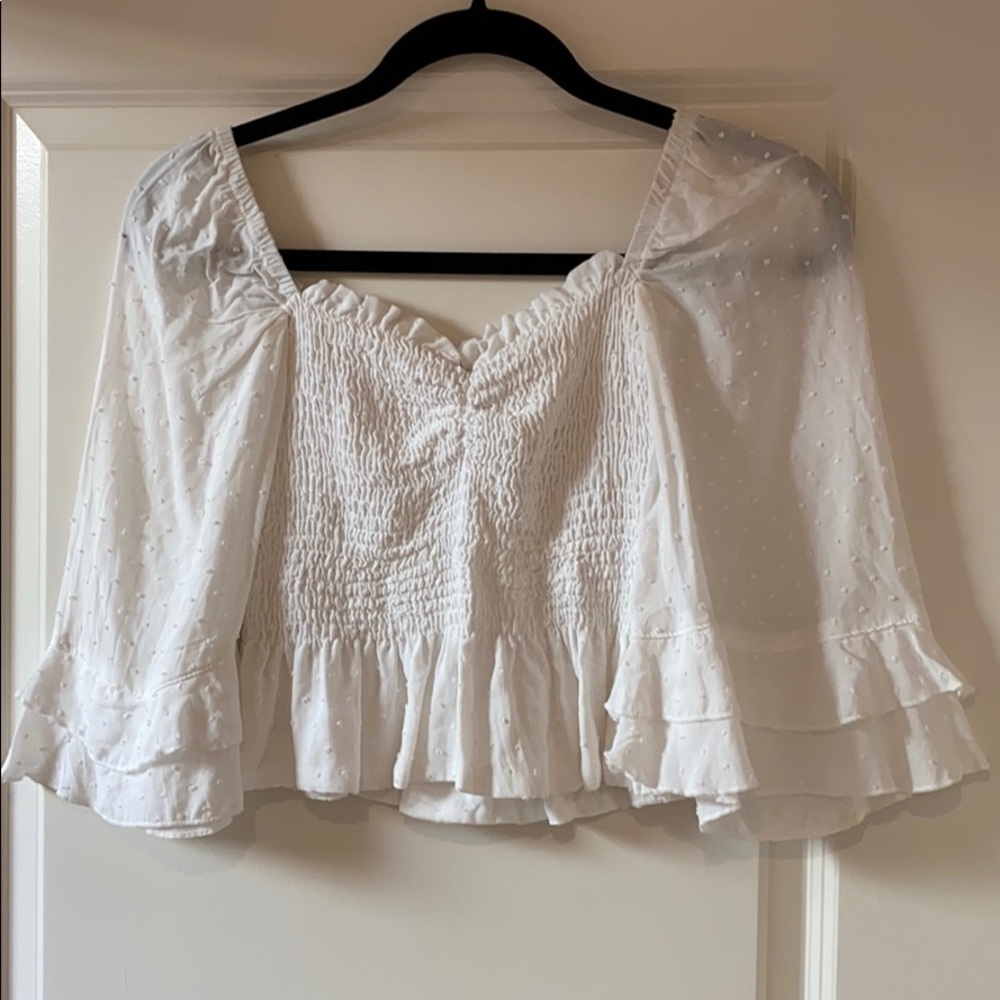 Planet blue white off the shoulder blouse size M